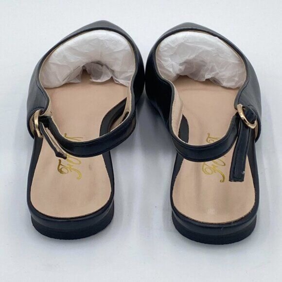 FOWT Simple Closed Pointed Toe Slingback Buckle Strap Womens Brown Flats - Picture 4 of 7